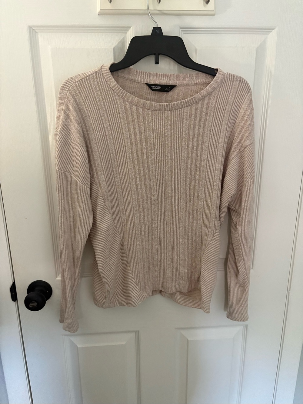 Light Beige Ribbed Women’s Sweater